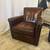 Pottery Barn Irving Swivel Genuine Leather Club Chair Reddish Brown 1 thumbnail