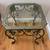 2 Vintage Tables Side /Accent Glass Top with Wrought Iron Base SET... 10 thumbnail