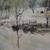 Large Vintage Original Art Painting Winter Farm Scene Signed 3 thumbnail