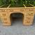 Beautiful Knotty Vintage Pine Desk With Embossed Leather Top 13 thumbnail