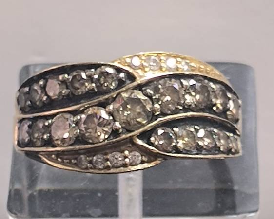 💎 LeVian Chocolate & Vanilla DIAMOND Crossover Ring in 14k Honey Gold 1
