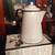 Vintage White Enamel ware W/ Blue Trim Coffee Pot Hinged Lid Rustic 1 thumbnail