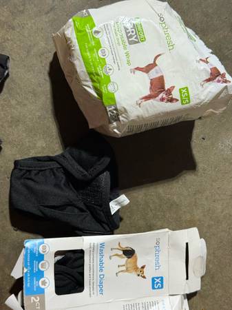 Tiny dog boots/xmas sweaters/diapers lot (Bellingham)63613582573185122