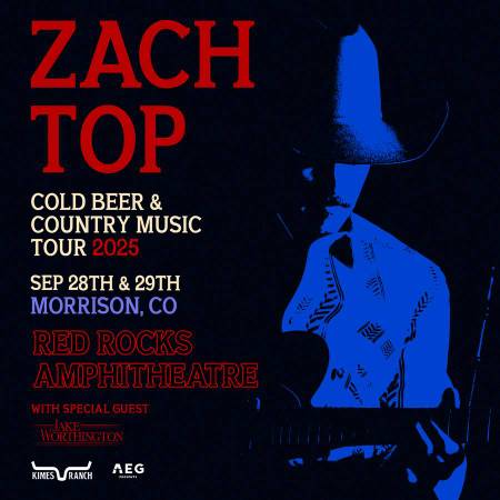 Zach Top at Red Rocks Monday Sept. 29th- 2 tickets 1