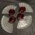 Anchor Hocking Fan shape Snack Plates & Ruby Red Cups 2 thumbnail