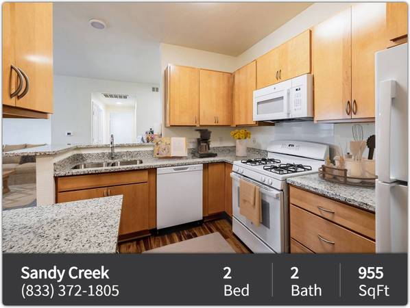 $1,077 / 2br - 955ft2 - Fantastic affordable 2 bed, 2 bath! Stop by to see if you qualify! (Bryan)63806758654977121
