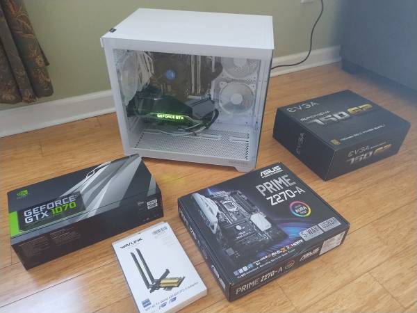 PC, 8GB Ram, 3TB Storage. Intel 3.3 GHz, GTX 1070 FE, ASUS MoBo 1