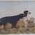 Vtg Huge Signed Print LEON DANCHIN Hunting Dog Large Framed Picture 2 thumbnail