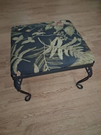 Decorative Metal Base Cushioned Mini Foot Stool / Seat / Stand-Reduced 1