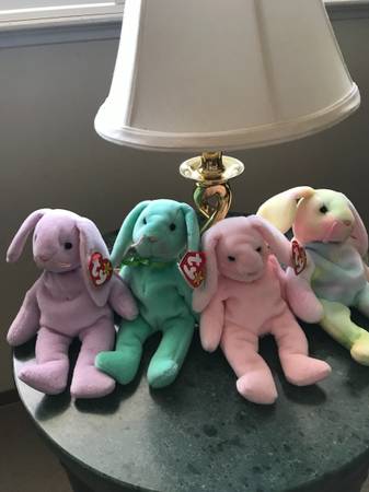 Set of four Beanie Baby long-eared Bunnies 1