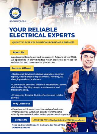 Electrical*Electrician*Licensed*Free Estimates*Solar Installs*BLE (Tucson) 1