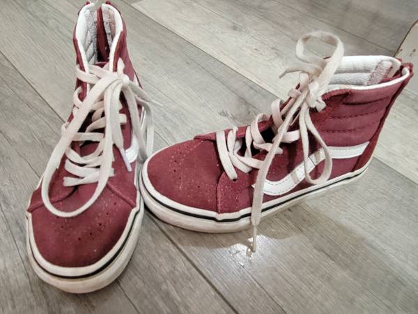 Vans Burgandy Zip Up Toddler Kids Shoes 1
