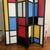 Room divider Mondrian style vintage  privacy screen 4 panels 6 ft tall 1 thumbnail