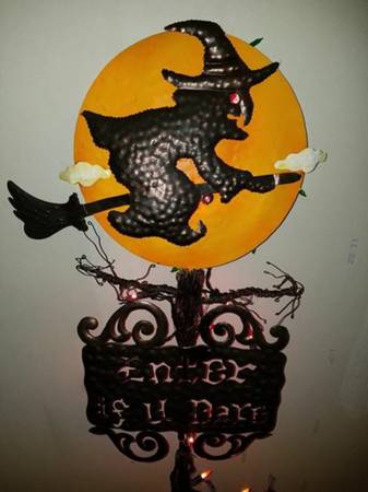 Lighted Halloween Witch's Broom Porch Decor Indoor/Outdoor 1