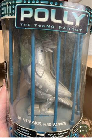 NOS Vintage Polly The Tekno Parrot Interactive Talking Bird Manley Toy 1