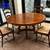 Expandable Solid Wood Round Dining table w/ 4 Ladder Chairs, 24" Leaf 1 thumbnail