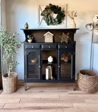 Refinished Maple Display Cabinet 1