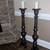 pair tall solid wood candle holders 1 thumbnail