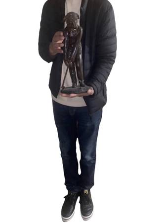 ANTIQUE CAST BRONZE GOLF STATUE 1