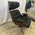 Vintage Eames Style Chair & Ottoman - Newly Genuine Black Leather 20 thumbnail