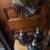Vintage mid century modern looking three light smoked glass chandelier 1 thumbnail