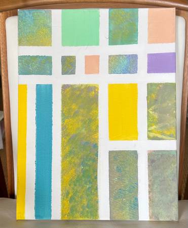 Mid century modern abstract oil on canvas painting 1