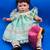 1990 Porcelain Doll by Mereldyn Lowery, Sara in Green, over 21" 1 thumbnail