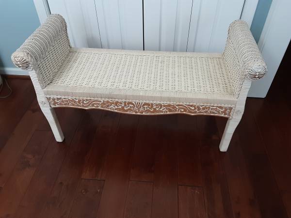 Pier 1 Wood and Wicker Bench-$69.00-Price Reduced 1