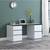 New 72Wx24D Gray Nebula Top Desk w/2 White Locking File Cabinets 1 thumbnail