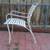Mid Century Heavy Wrought iron and Vinyl matching Pair of Patio Chairs 7 thumbnail