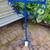 EARLY VINTAGE Blue Painted Wrought Iron Free Standing Sign Board Frame 7 thumbnail