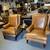Pair of Hickory Chair  Leather Marbough Leg Wing Chairs 1 thumbnail