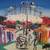 OIL PAINTING HAITIAN CARIBBEAN STREET SCENE FIGURES SIGNED WILKINS 1 thumbnail