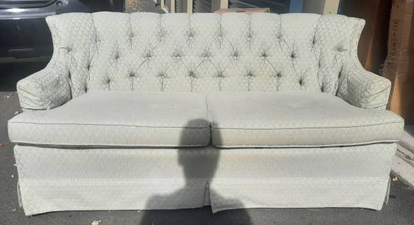 Free, Light Turquoise, Tufted back, Loveseat couch 1