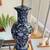 Beautiful Cobalt Blue Mid Century Lamp with Cherry Blossom design 31” 13 thumbnail