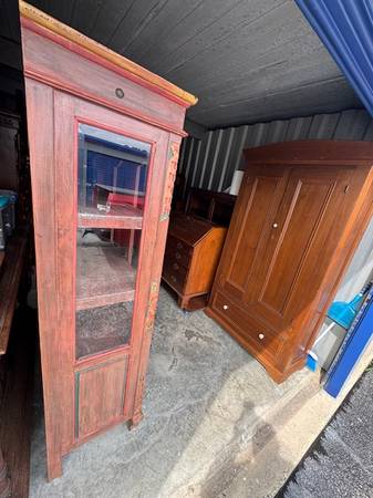 Teak Farmhouse Vintage Solid Wood W/4 Wavy Beveled Glass - $1,299 (Havelock)62939423126787122