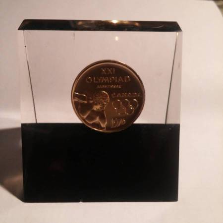 XII Olympiad Coin Montreal Canada in Lucite 1