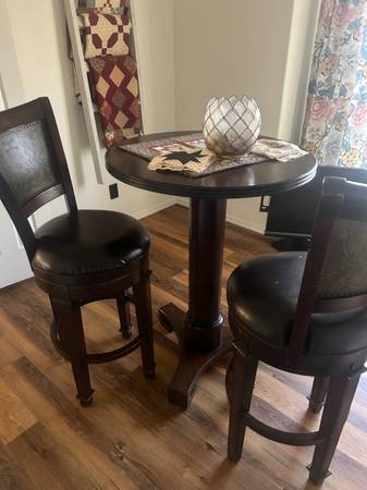 Wood high top bar table 1