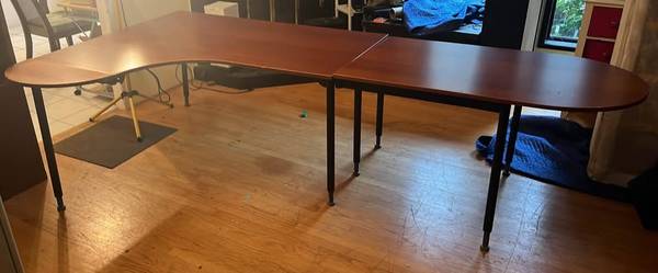 🔥 MASSIVE L-SHAPED EXECUTIVE WORKSTATION – 114” x 59” – CHERRY FINISH 1