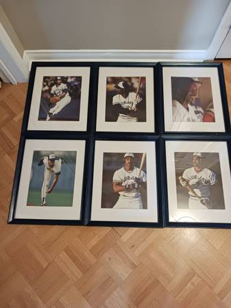 6 -VINTAGE 15 x 12" TORONTO BLUE JAYS FRAMED PICTURES 1