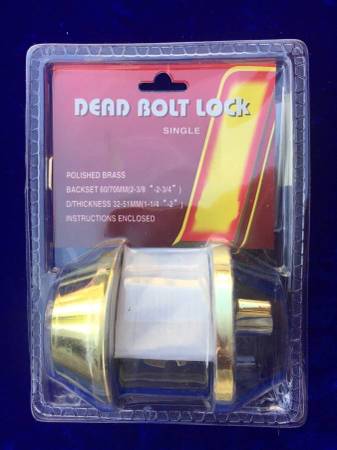 Dead Bolt Lock, polished brass, 1