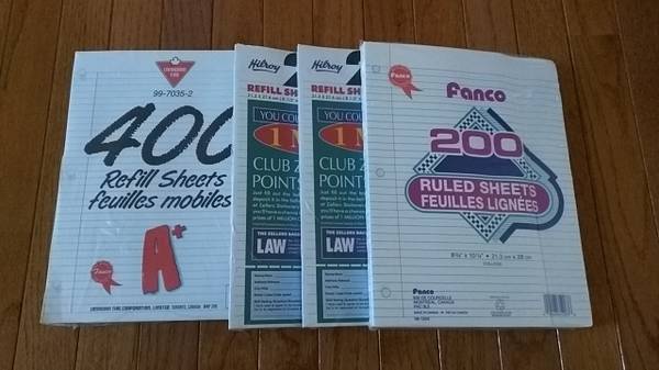 College Ruled sheets, Notebook Filler Paper 1