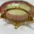 Bohemian Cranberry Glass Footed Bowl. 13 thumbnail