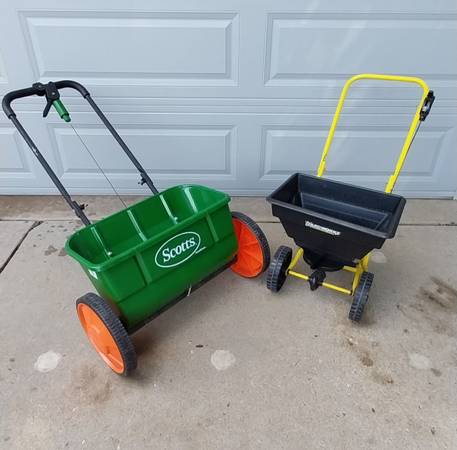 Two  SEED, FERTILIZER, OR SALT SPREADERS 1