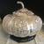 Vintage Metal Ornate Batek Malaysia Lidded Silver Pumpkin w/ Wood Stan 1 thumbnail