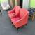 Pair of Red Patterend Upholstered Chairs 3 thumbnail