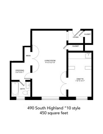 $1,031 / 450ft2 - Studio Apartment available at The Frontenac (Shadyside)64013362260099121