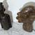 2 BEAUTIFUL VINTAGE AFRICAN CARVINGS - MARBLE HEAD OF MAN & WOOD BUST 2 thumbnail