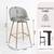 Homy Casa · HASEEB 26" Swivel Counter Bar Stools Set of 2 – Grey 3 thumbnail
