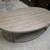 Gray Rustic Oval Coffee Table on Wheels 7 thumbnail